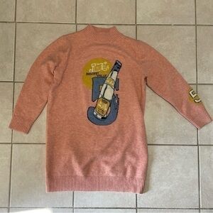 Long pink sweater